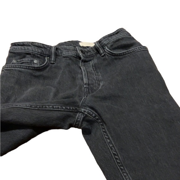Allsaints Dean‎ Washed Black Gray Cropped Slim Fit Jeans - Picture 4 of 10
